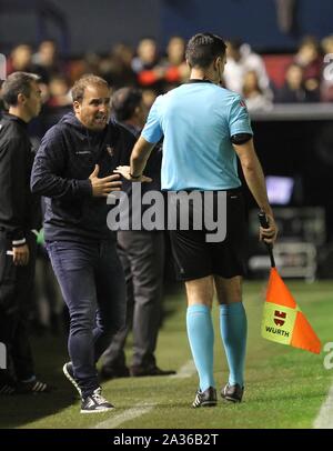 Liga Santander. Jornada 8 Estadio El Sadar. C.A. Osasuna-Villarreal CF Jagoba Arrasate Credit: CORDON PRESSE/Alamy leben Nachrichten Stockfoto