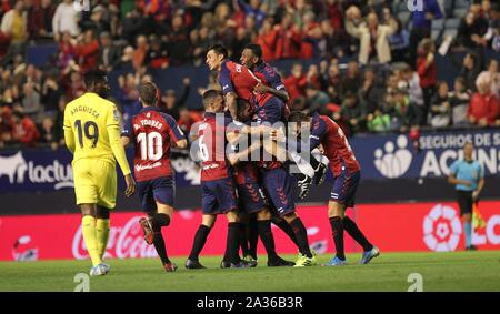 Liga Santander. Jornada 8 Estadio El Sadar. C.A. Osasuna-Villarreal CF Credit: CORDON PRESSE/Alamy leben Nachrichten Stockfoto