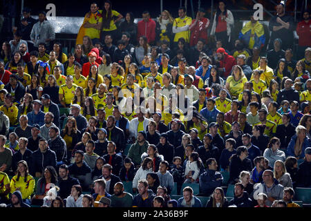 5. Oktober 2019; Langley Park, Perth, Western Australia, Australien; Welt Mini Football Federation World Cup; Australien gegen Kolumbien, australische Verfechter in der Masse - Redaktionelle Verwendung Stockfoto