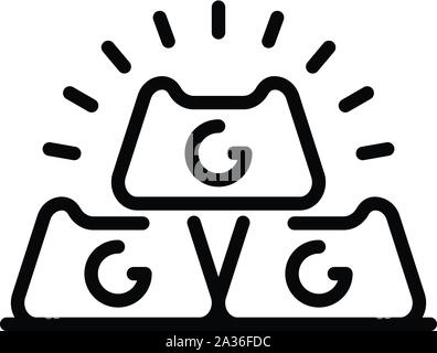 Gold Bars Symbol, outline Style Stock Vektor