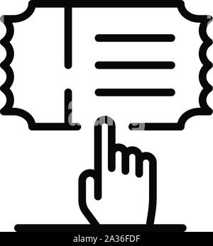 Ticket check Symbol, outline Style Stock Vektor