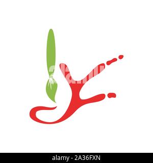 Pinsel Maler Logo Design vorlage Malen service Isoliert Stock Vektor