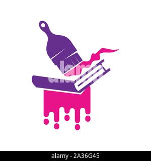 Malpinsel Kreativitat Home Bildung Vektor Illustration Linie Farbe Stil Symbol Stock Vektorgrafik Alamy