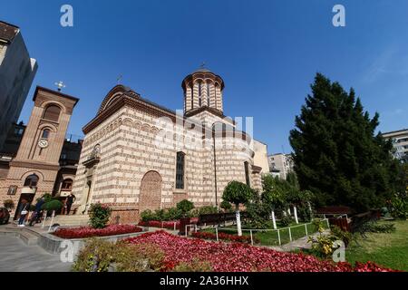 Bukarest, Rumänien - 19. September 2019: Kirche des Heiligen Antonius - alten fürstlichen Hof gebaut von Mircea Ciobanul im Jahr 1559 die älteste in Bukarest. Es ist Stockfoto