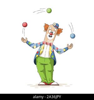 Lustige cartoon Clown. Hand Vector Illustration mit separaten Ebenen gezeichnet. Stock Vektor