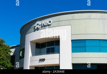 NIO nordamerikanischen Hauptsitz und Global Software Development Center in Silicon Valley. Nio ist Chinesische elektrische autonome Fahrzeuge Hersteller - S Stockfoto