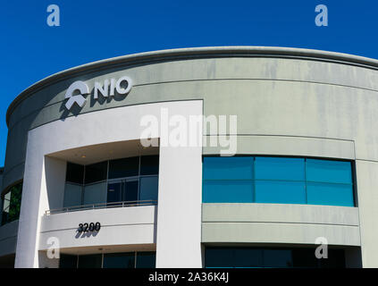 NIO nordamerikanischen Hauptsitz und Global Software Development Center in Silicon Valley. Nio ist Chinesische elektrische autonome Fahrzeuge Hersteller - S Stockfoto