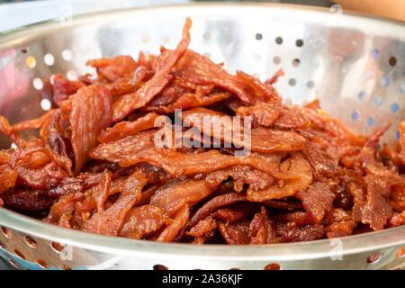 Chinesische getrocknet und süsses Schwein ruckartig Stockfoto