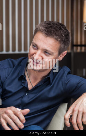 Exklusive Porträts von Jeremy Renner während in Sydney seinen Film Das Bourne Vermächtnis, Das Park Hyatt, Sydney zu fördern. Stockfoto