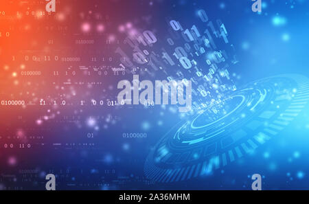 Binärer Code Hintergrund, Digital Abstract Technologie Hintergrund, Big Data digitalen Code, Datenkommunikation und Transfer Hintergrund Stockfoto
