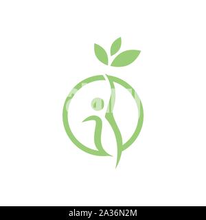 Fitness und gesunde Vektor Logo Design-Vektor Stock Vektor