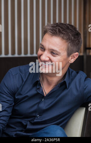 Exklusive Porträts von Jeremy Renner während in Sydney seinen Film Das Bourne Vermächtnis, Das Park Hyatt, Sydney zu fördern. Stockfoto