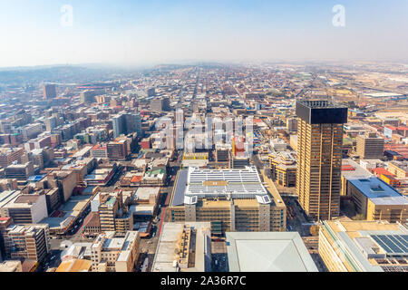 Central Business District der Stadt Panorama von Johannesburg, Südafrika Stockfoto