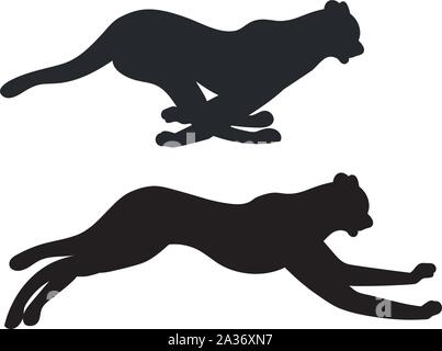 Stilisierte cheetah Silhouette in Pose design Illustration. Stock Vektor