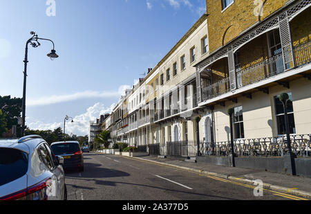Southend-on-Sea Essex UK-Clifftown Parade Regency style-Eigenschaften mit Blick auf das Meer Stockfoto