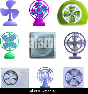 Ventilator Symbole gesetzt. Cartoon von Ventilator Vector Icons für Web Design Stock Vektor