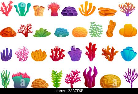 Coral Symbole gesetzt. Cartoon von Coral Vector Icons für Web Design Stock Vektor