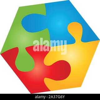 Puzzle, Puzzle Logo Stock Vektor