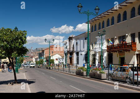 Straßen von zentralen Cuzco, außerhalb der touristischen Viertel Stockfoto