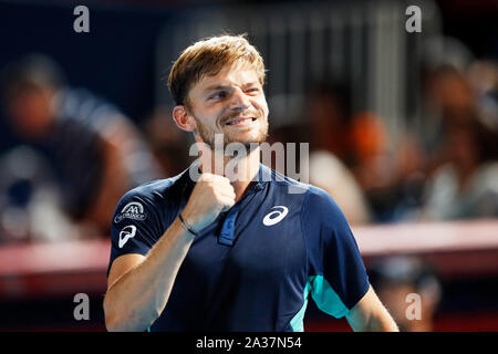 Ariake Colosseum, Tokio, Japan. 4. Okt, 2019. David Goffin (BEL), 4. OKTOBER 2019 - Tennis: Rakuten Japan Open Tennis Championships 2019 Herren Einzel Viertel Finale von ariake Colosseum, Tokio, Japan. Credit: Naoki Morita/LBA SPORT/Alamy leben Nachrichten Stockfoto