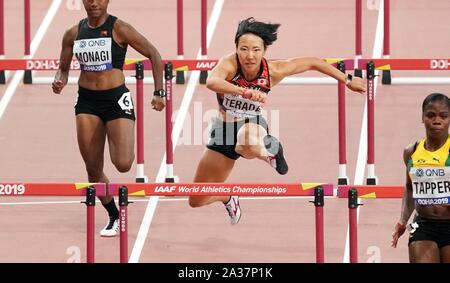 Ayako Kimura (JPN) Hürden bei der IAAF Leichtathletik WM 2019 Oktober 5, 2019 in Dubai International Stadium in Doha, Katar. (Foto durch Soenar Chamid/SCS/LBA (Holland) Stockfoto