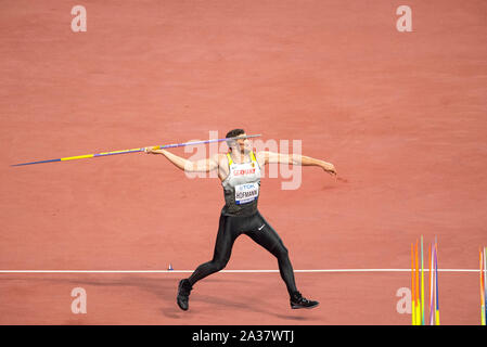 Doha, Katar. 05 Okt, 2019. Andreas Hofmann (Deutschland) Förderung, Qualifizierung Speerwerfen der Männer, am 05.10.2019 Wm 2019 in Doha/Katar, vom 27.09. - 10.10.2019. | Verwendung der weltweiten Kredit: dpa/Alamy leben Nachrichten Stockfoto