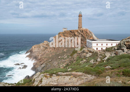 Leuchtturm Cabo Vilan, Kap Vilan der Costa da Morte, Camarinas, Galicien, Nordspanien Stockfoto