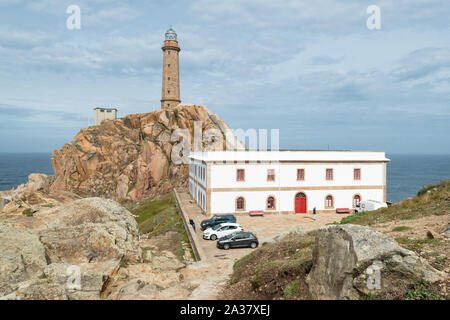 Leuchtturm Cabo Vilan, Kap Vilan der Costa da Morte, Camarinas, Galicien, Nordspanien Stockfoto