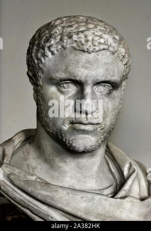 Die Kaiser Caracalla. Kaiser von 211 - 217 AD Marmor H.52 cm. (Das Porträt des Typs 'Tivoli') Rom, römische, Italien. Stockfoto