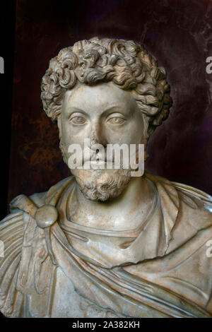 Mark Aurel (Marcus Aurelius Antoninus Augustus) war Römischer Kaiser von 161 bis 180. Italien Stockfoto