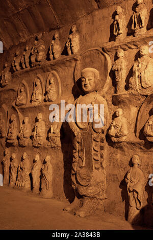 Buddha, tausend Buddha Berg, Berg Qianfo Wanfo Höhle, Jinan, Provinz Shandong, China Stockfoto