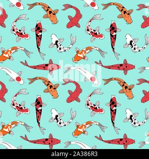 Muster mit Koi Fische Stock Vektor