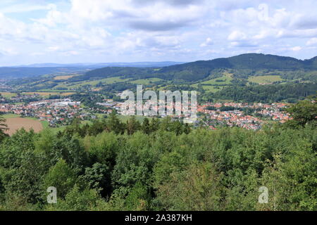 Blick auf das kleine Dorf Floh-Seligenthal, Thüringen Stockfoto