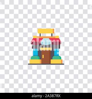 Store Symbol, Zeichen und Symbol. store Farbe Symbol für Web site Design und mobile App Entwicklung. Einfaches Element von travel Collection auf Schwarz ba isoliert Stock Vektor