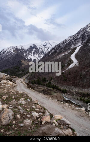 Gletscherbach in Kinnaur Kailash, dem Baspa Fluss verbindet. Stockfoto