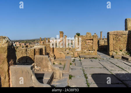 Die alte römische Stadt Timgad in Batna, Algerien, errichtet um 100 AC Stockfoto