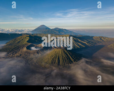 Luftbild des Mount Bromo, Ost Java, Indonesien Stockfoto
