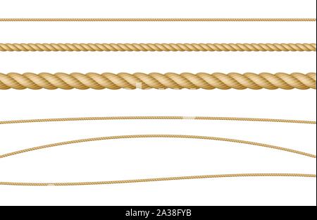 Seil String natürliche realistische Vector Abbildung Stock Vektor