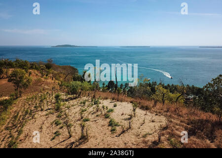 Luftaufnahme von Kecinan Strand, Lombok, Indonesien Stockfoto