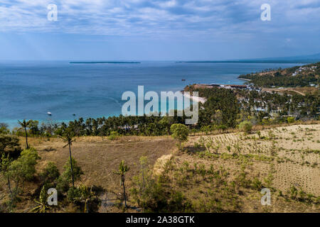 Luftaufnahme von Kecinan Strand, Lombok, Indonesien Stockfoto