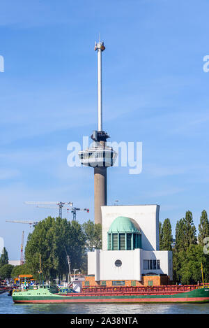 Die kultige Aussichtsturm Euromast, Rotterdam, Niederlande. Stockfoto