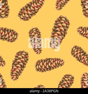 Nahtlose Muster mit Tannenzapfen. Stock Vektor