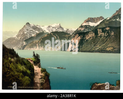 Rutli und Urirothstock, (d. h., Urirotstock), Vierwaldstättersee, Schweiz; Teil: Ansichten der Schweiz in der Photochrom print Collection.; Titel von den Detroit Publishing Co., Katalog J - Ausland abschnitt, Detroit, Mich.: Detroit Publishing Company, 1905.; Drucken. 1702.; Stockfoto