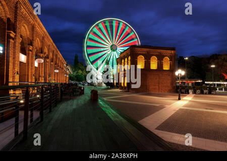 Lodz, Polen - 01.Oktober, 2019: Manufaktura, einem Arts Center, Shopping Mall, und Freizeitkomplex sowie bedeutende touristische Kapital der Stadt Stockfoto