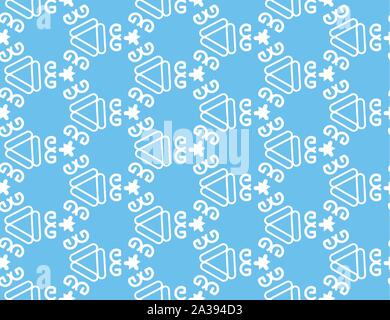Vektor nahtlose geometrische Muster. Licht blauer Hintergrund und weiße Linien. Stock Vektor