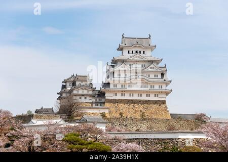 Schloss Himeji, Himeji-jo, Shirasagijo oder Burg Weissreiher, Himeji, Präfektur Hyogo, Japan Stockfoto