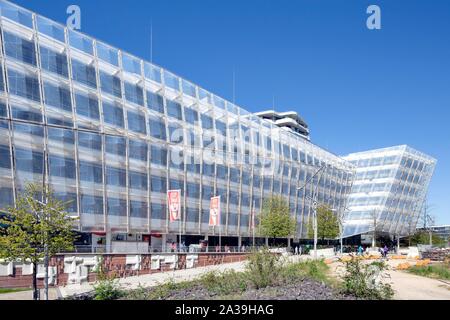 Unileverhaus, die Firmenzentrale von Unilever Deutschland, Behnisch Architekten, Hafencity, Hamburg, Deutschland Stockfoto