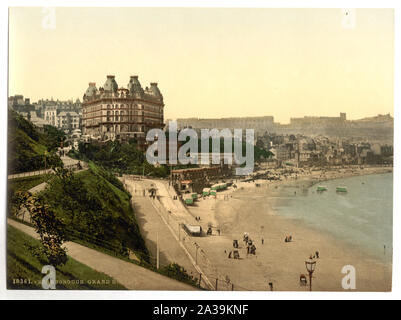 Das Grand Hotel Scarborough, Yorkshire, England; Titel von den Detroit Publishing Co., Katalog J - Ausland abschnitt, Detroit, Mich.: Detroit Publishing Company, 1905.; Drucken. 41701.; Teil: Ansichten von England im Photochrom print Collection.; Stockfoto