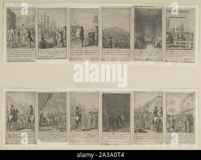 Szenen aus Ereignisse und Schlachten vor und während der Amerikanischen Revolution, 1775-1783, wie in 12 Abbildungen dargestellt] / D. Chodowiecki del. et Sculp