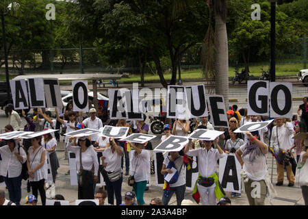 Venezolaner Protest über Medizin und healthcare Krise und Gewalt in Caracas Venezuela Stockfoto